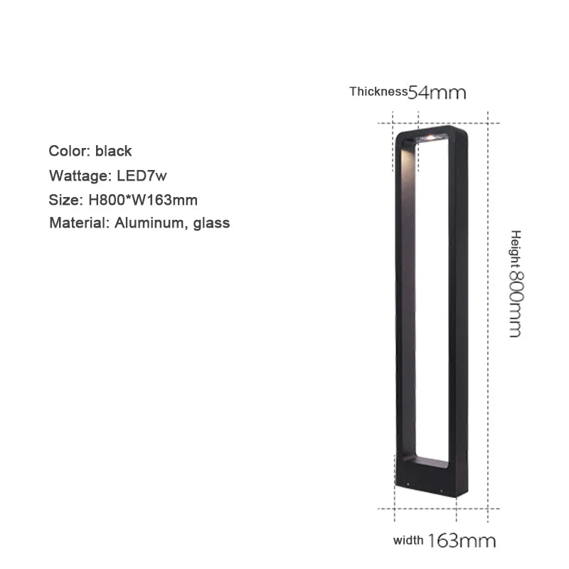 7W Aluminum LED Garden Bollard Lawn Light