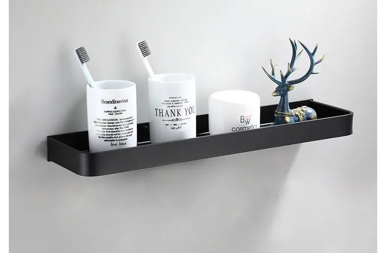 Bathroom Shelf Bath Shower Shelf Aluminum Black Bathroom Corner shelf Wall Mounted Black Aluminum Kitchen Storage holder
