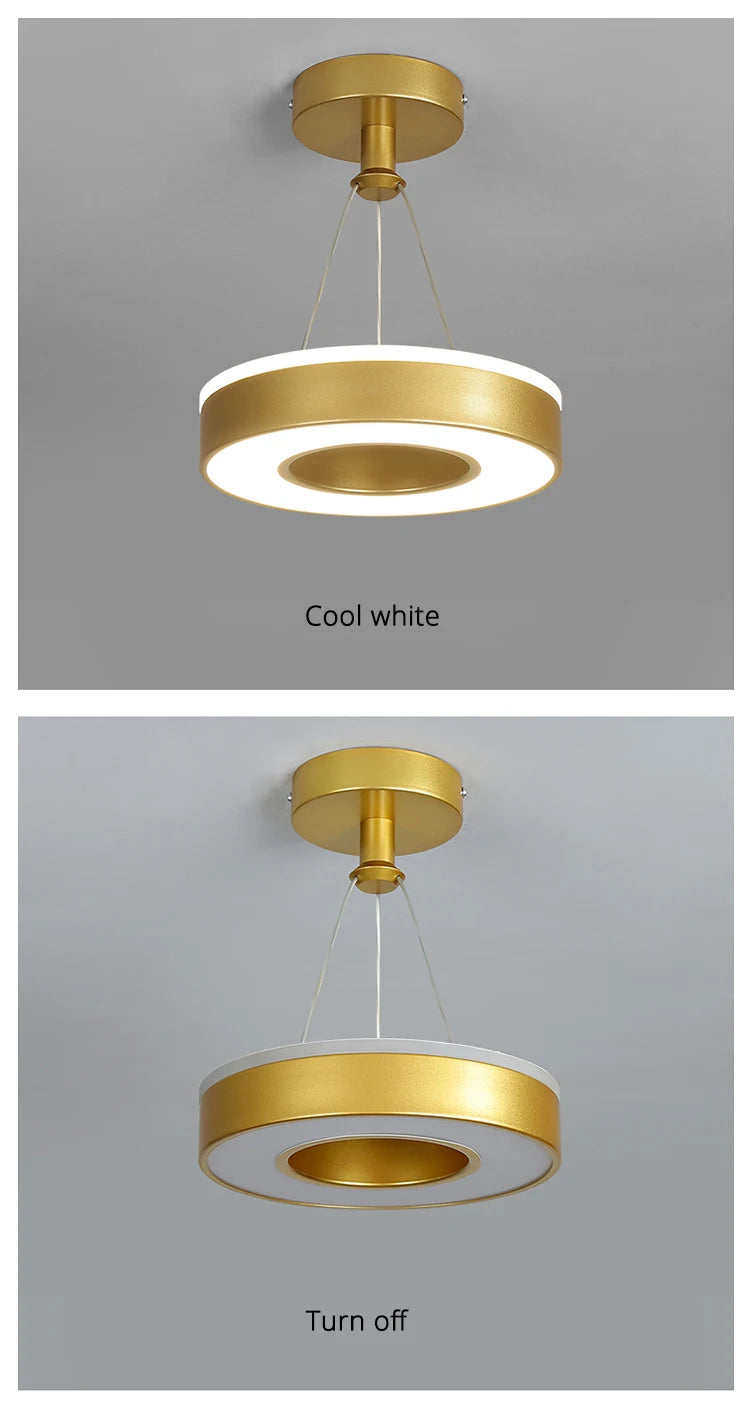 Gold and Black Aisle LED Chandelier