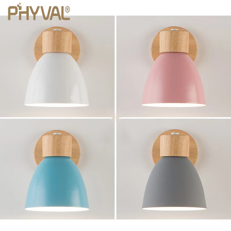 Wooden Nordic Wall Lamp With Switch Modern Wall Sconce