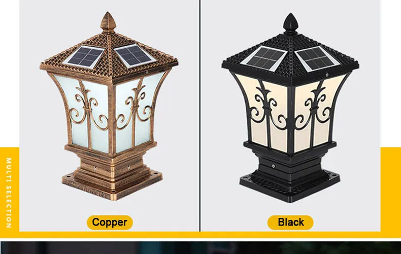 Solar LED Light Outdoor Garden Decoration Column Lamp Waterproof Street