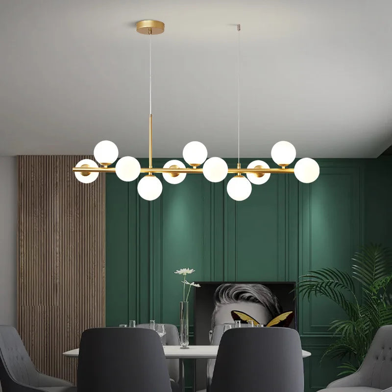 Gold Glass Ball Pendant Light