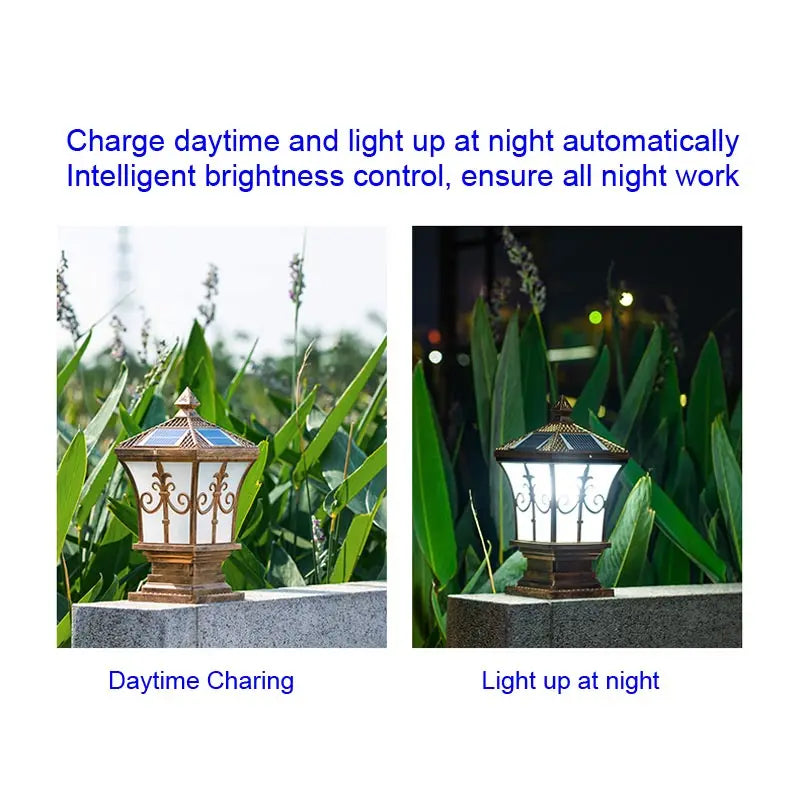 Solar LED Light Outdoor Garden Decoration Column Lamp Waterproof Street