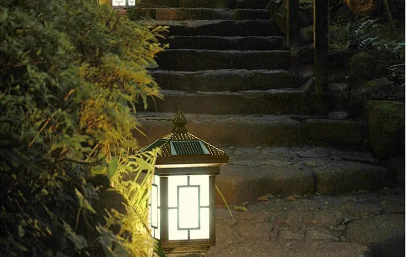 Solar LED Light Outdoor Garden Decoration Column Lamp Waterproof Street