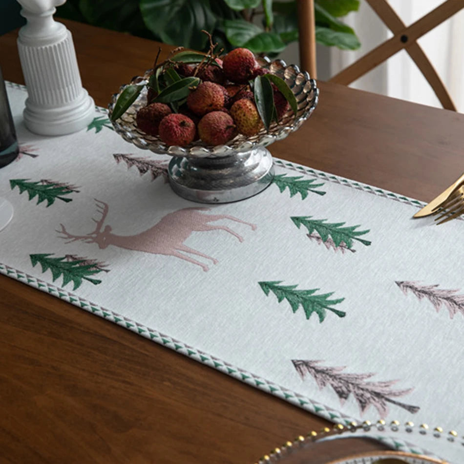 Winter Holiday Elk Table Runner