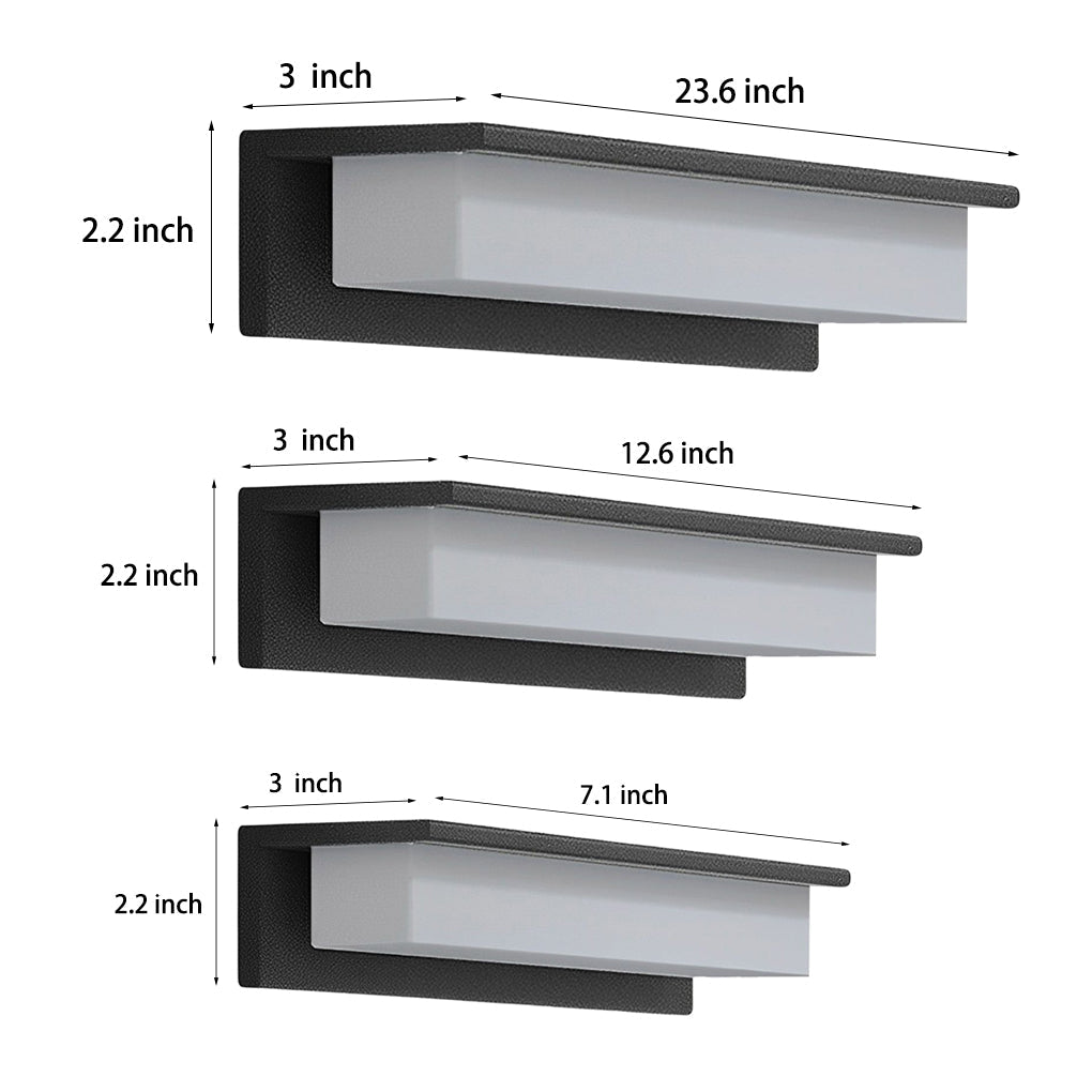 Rectangular Solar Porch Light, Black Aluminum Wall Sconce