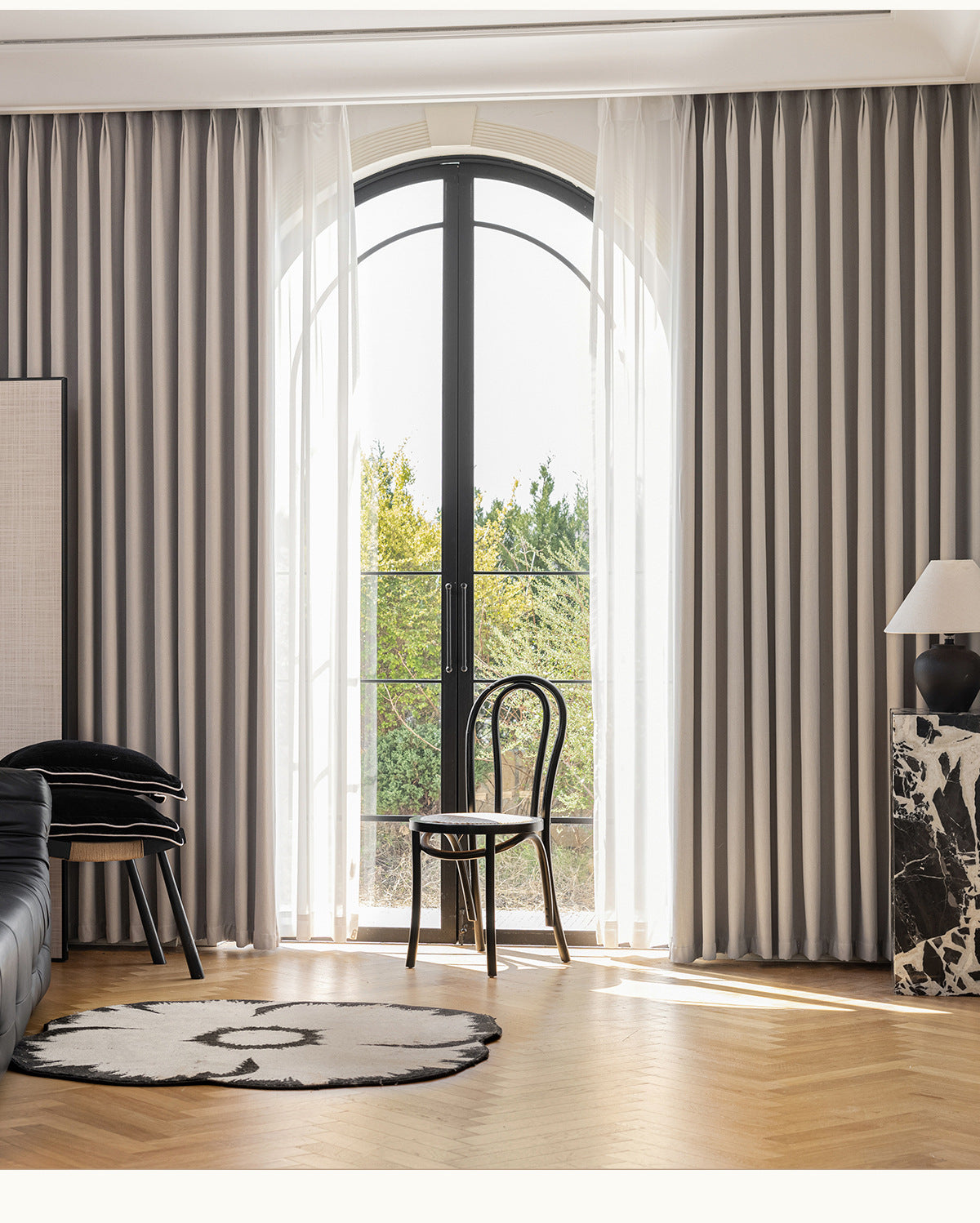 Custom Size French Chenille Cream White Velvet Curtain Modern Simple