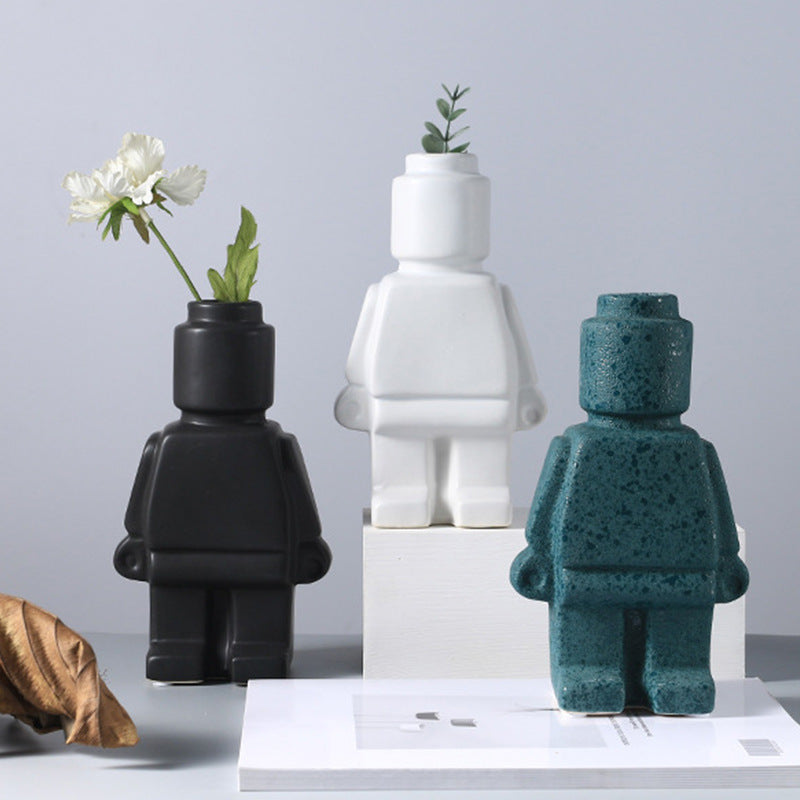 Nordic Ceramic Robot Vase