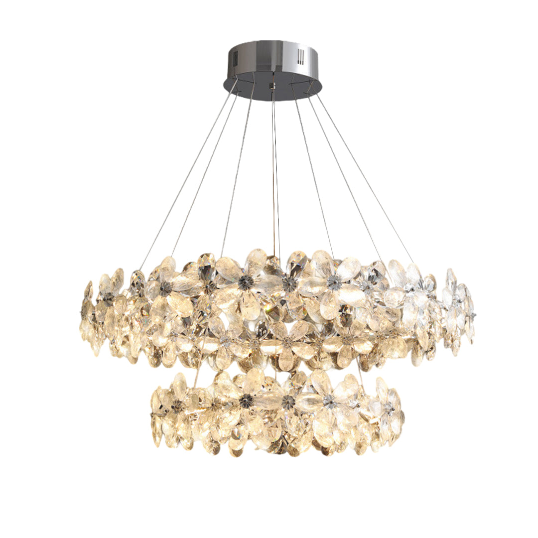 Flower Garland Crystal Chandelier, Chrome K9 Crystal Ceiling Light 11