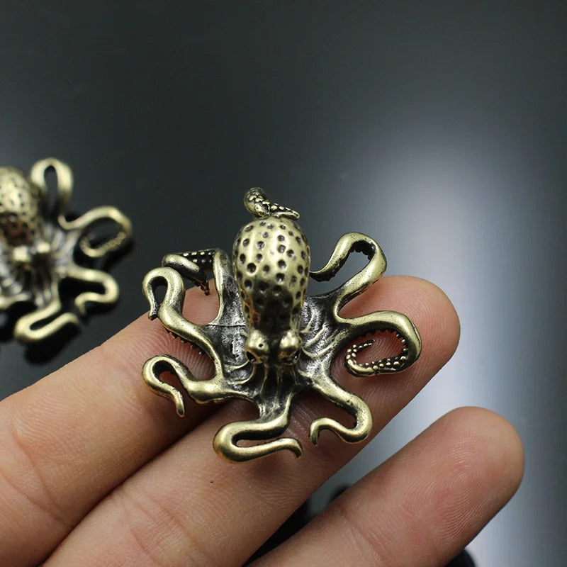 Brass Octopus Home Decoration Antique Copper Animal Figurines