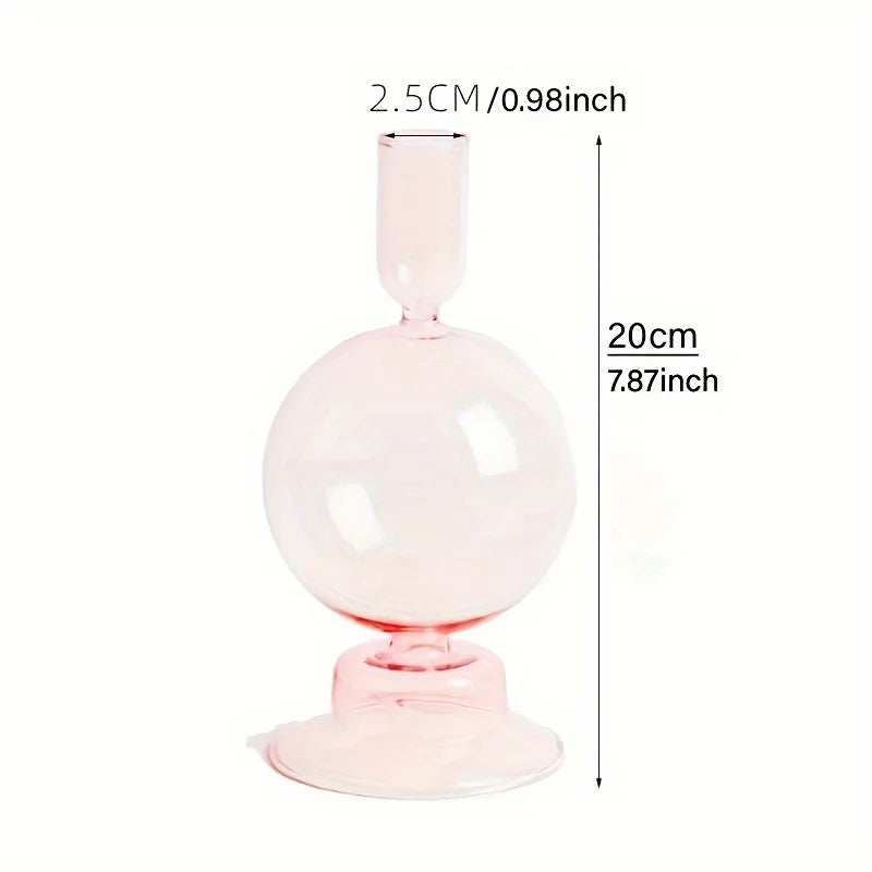 Nordic Glass Candle Holder Vase