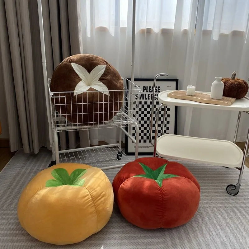 ins cute soft cute mushroom tomato futon cushion bed cushion doll throw
