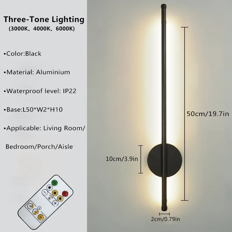 Magnetic Rechargeable Black Gold Wall Lamp