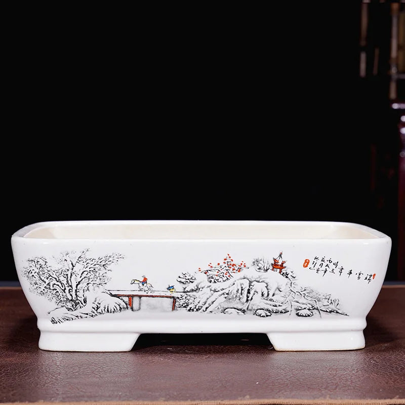 6Size Purple Sand Flower Pot Ceramic Bonsai Pot Handmade