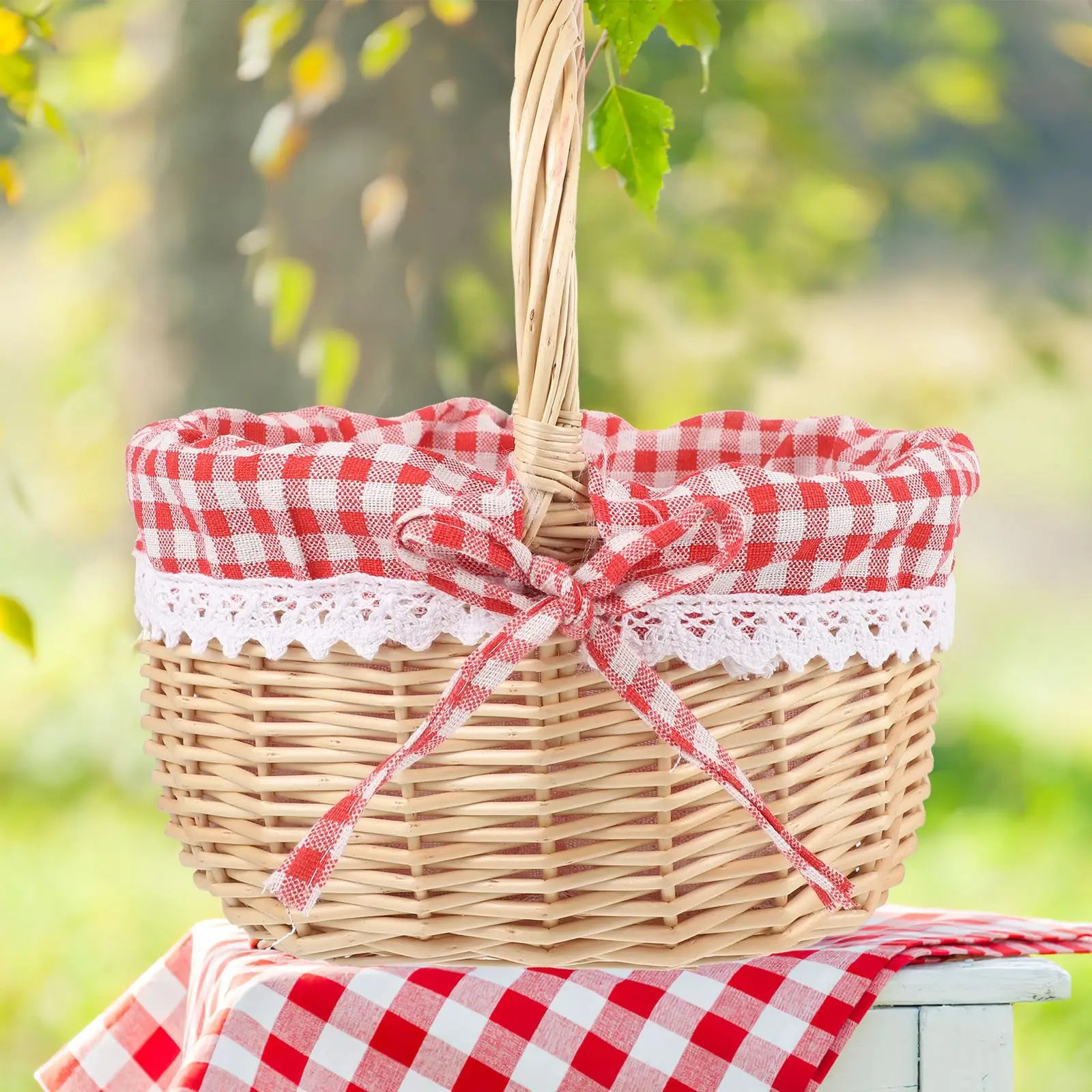 Hand Woven Wicker Picnic Basket