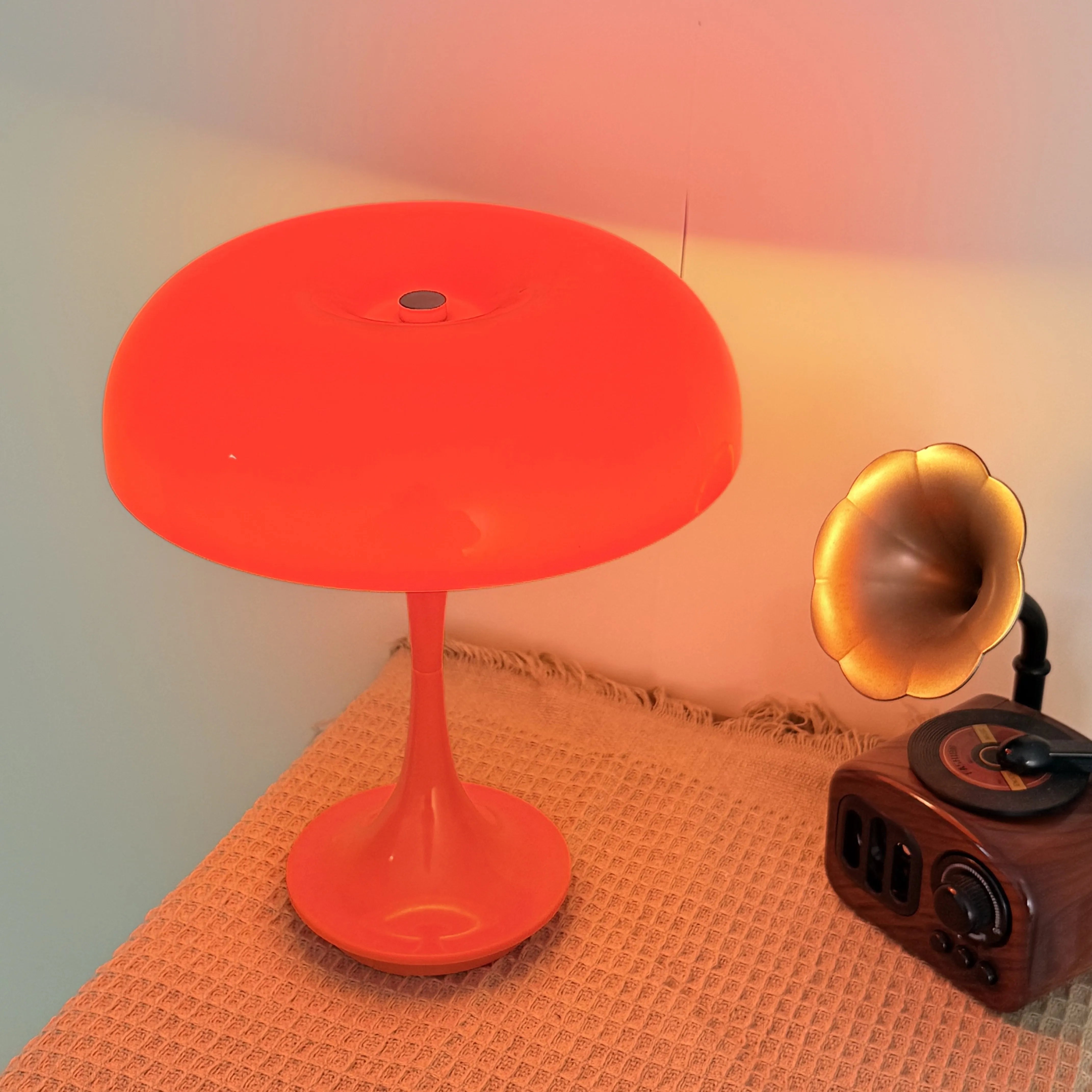 Cordless Mushroom Table Lamp with Touch Dimming