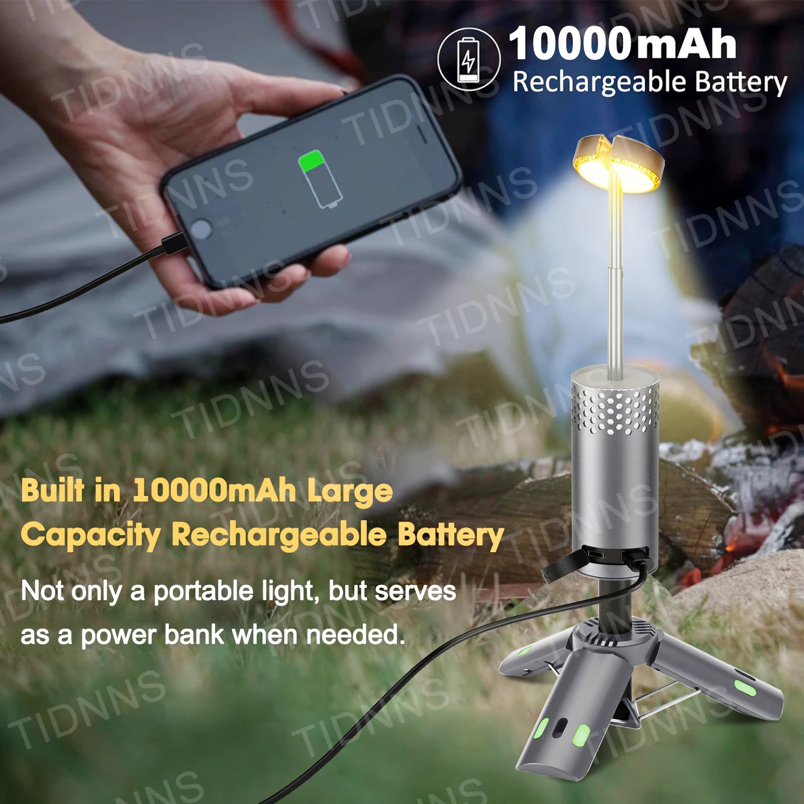 10000mAh Camping Light USB Rechargeable LED Emergency Lamp Outdoor