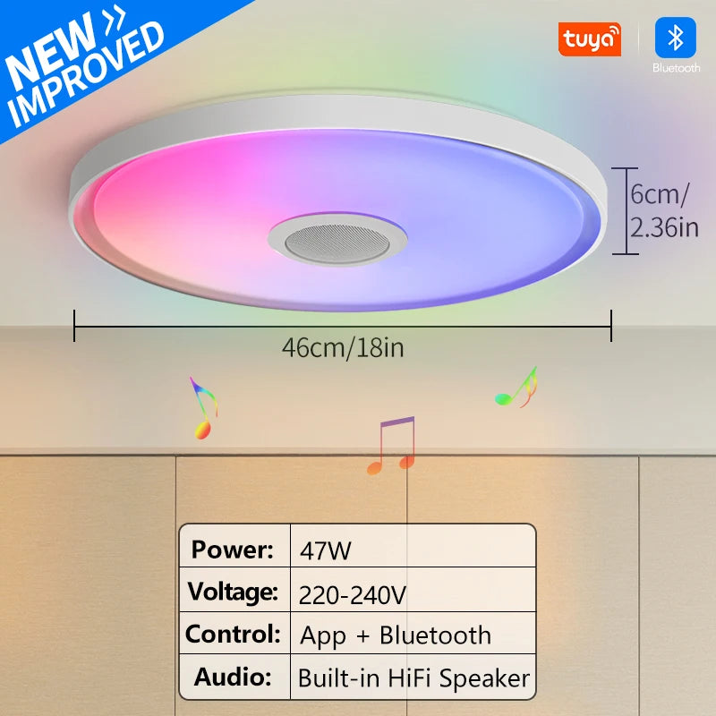 LED Smart Ceiling Lamps RGB APP Remote Control Dimming Modern