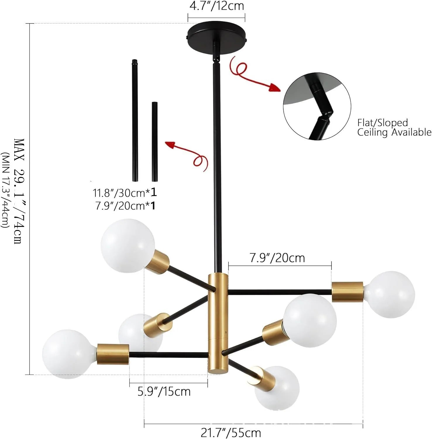 Multi Head Living Room Chandelier