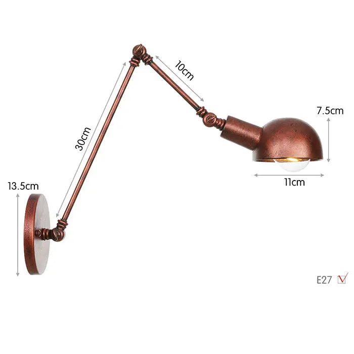 Loft Industrial adjustable long swing arm Wall lamp Fixture Vintage