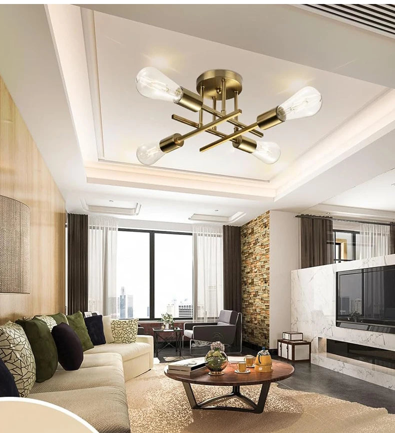 Nordic Semi Recessed Bedroom Chandelier