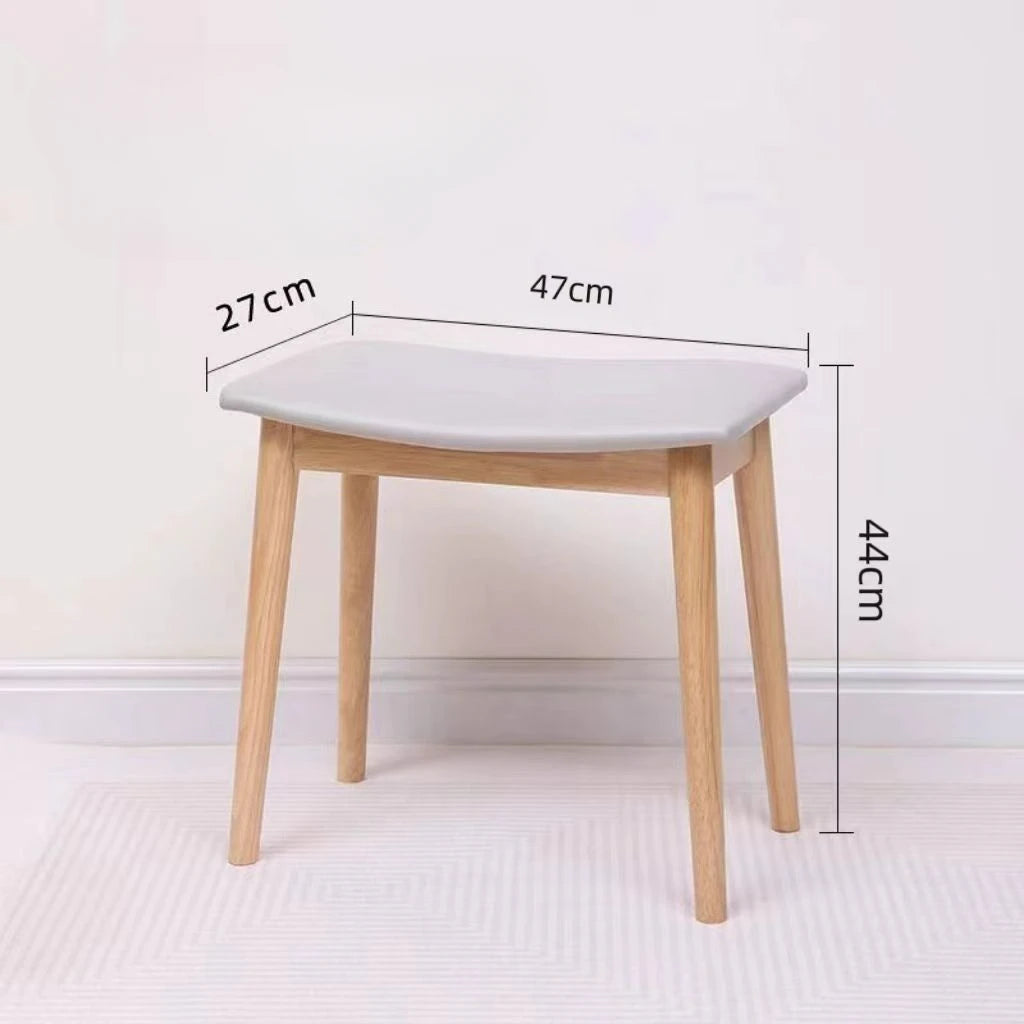 Saddle Cushion Vanity Stool with Wood Legs