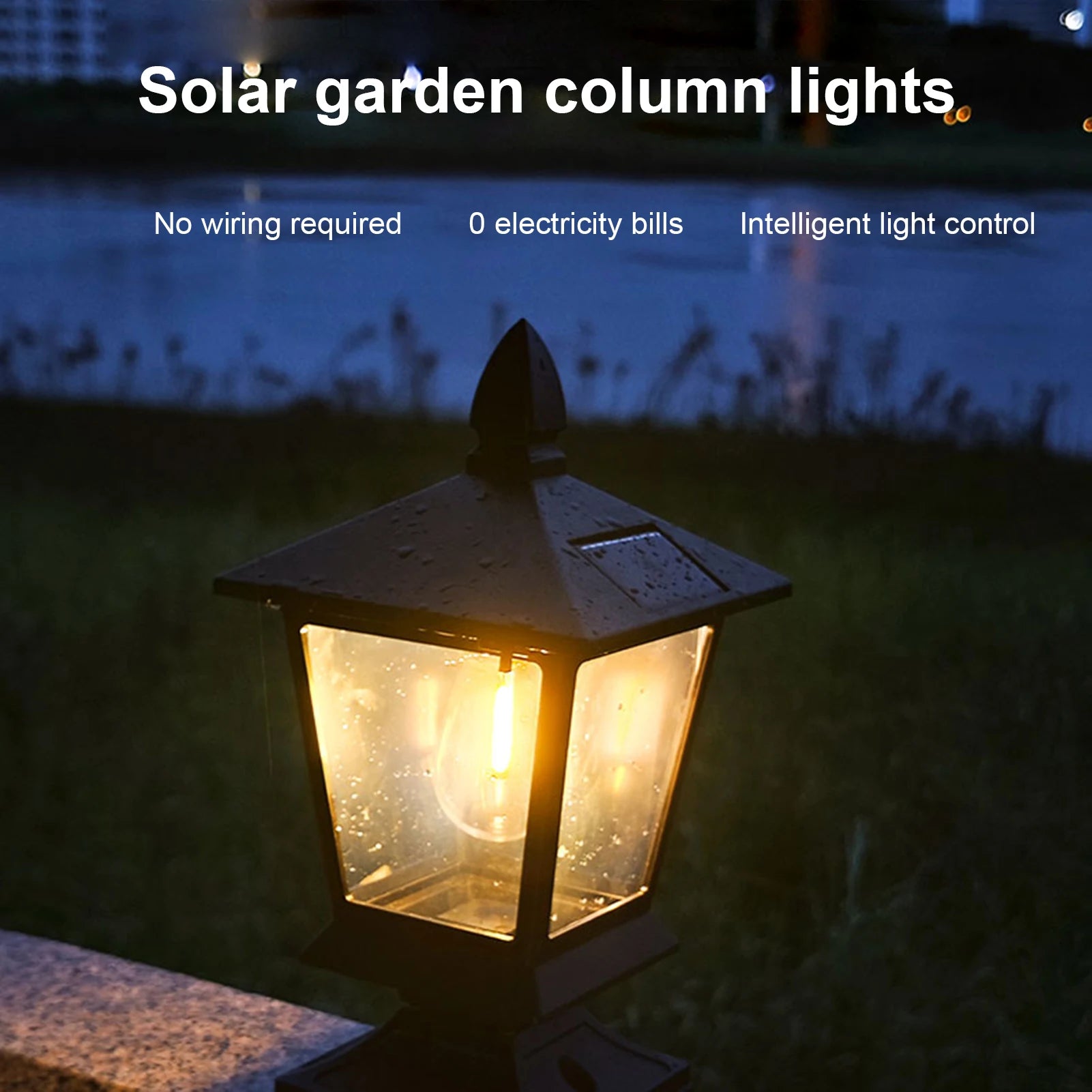 Solar Garden Light Garden Villa Pillar Light Fence Outdoor Waterproof