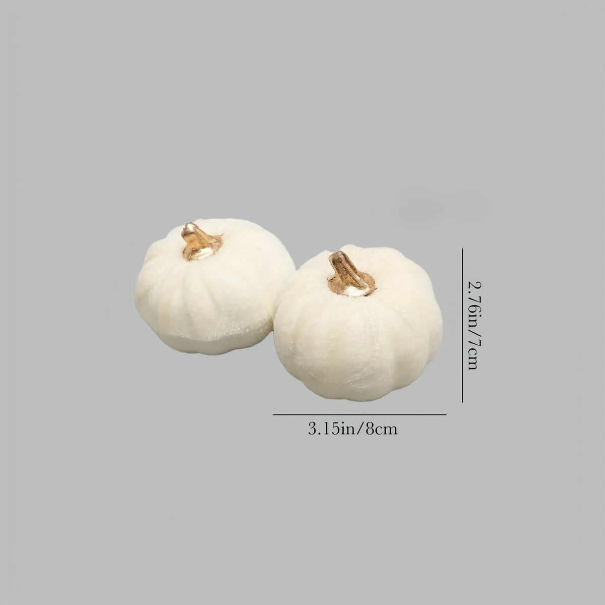 White Artificial Pumpkins, Set of 6