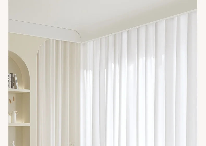 Custom Size Good Quality Cat-Proof White Tulle Sheer Curtains
