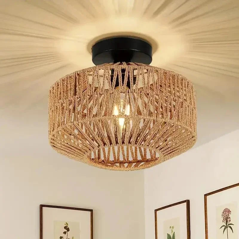 Natural Bamboo Rattan Ceiling Pendant