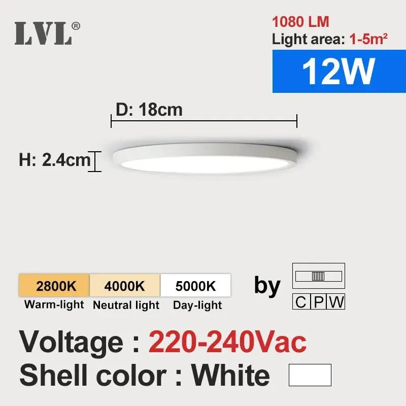 LED Ceiling Light Wood Grain & White 3 in 1 Lighting Colors