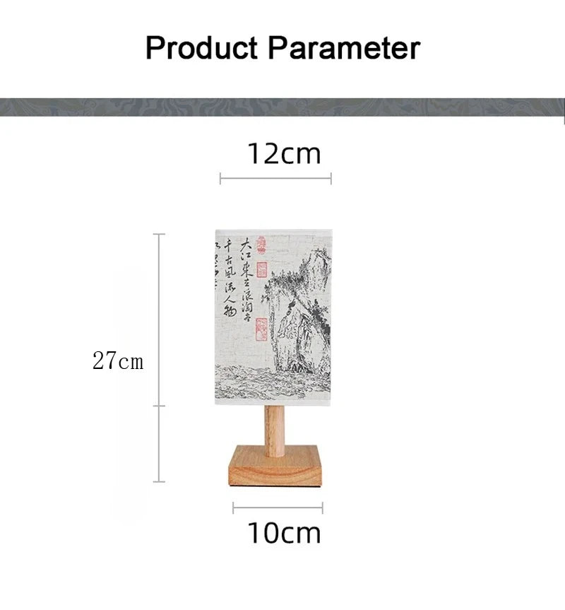 Chinese Fabric Shade Bedside Lamp