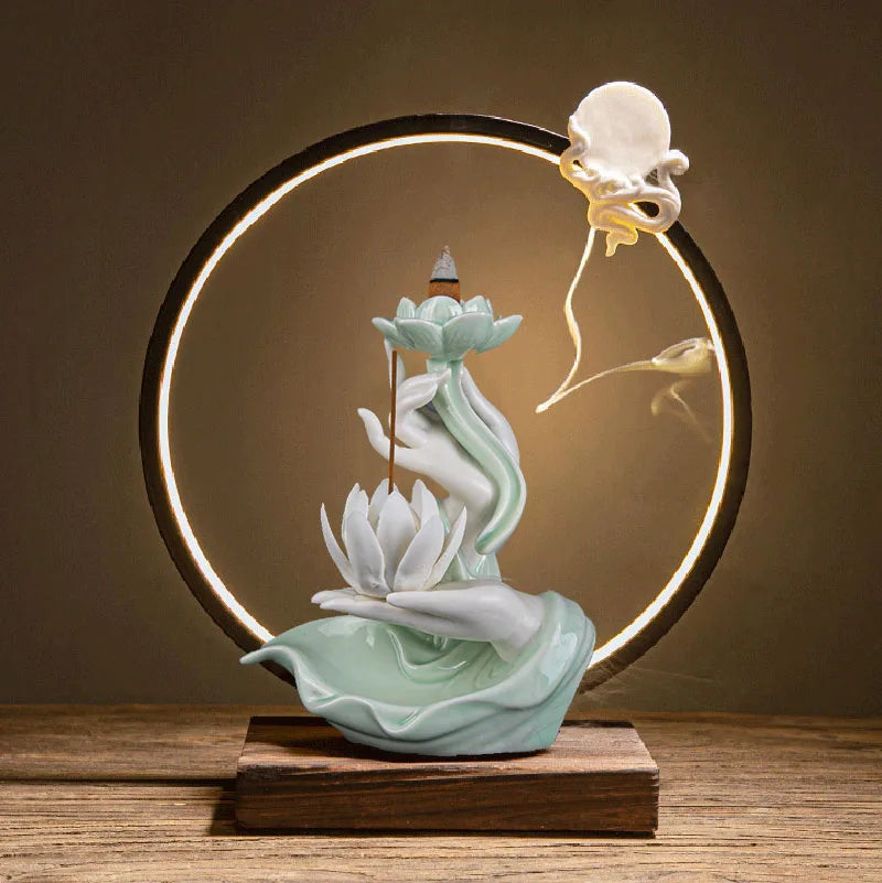 Buddha Hand Lotus Backflow Incense Stand