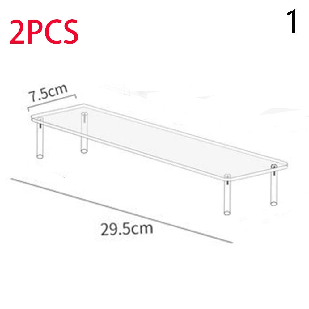 1-4 Tier Acrylic Display Stand Durable Display Rack For Cupcake Perfume Doll Transparent Trapezoidal Blind Box Storage Shelf