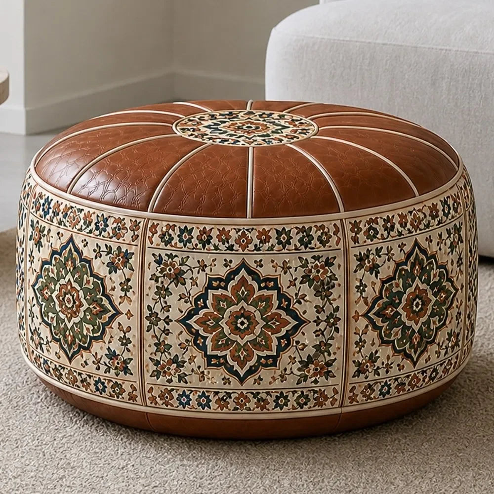 Boho Printed Fillable Storage Pouf