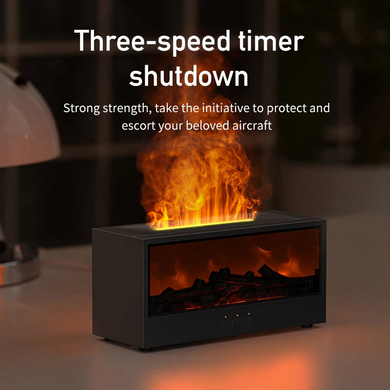Creative Fireplace Air Humidifier Waterless Auto-Off Aroma Essential
