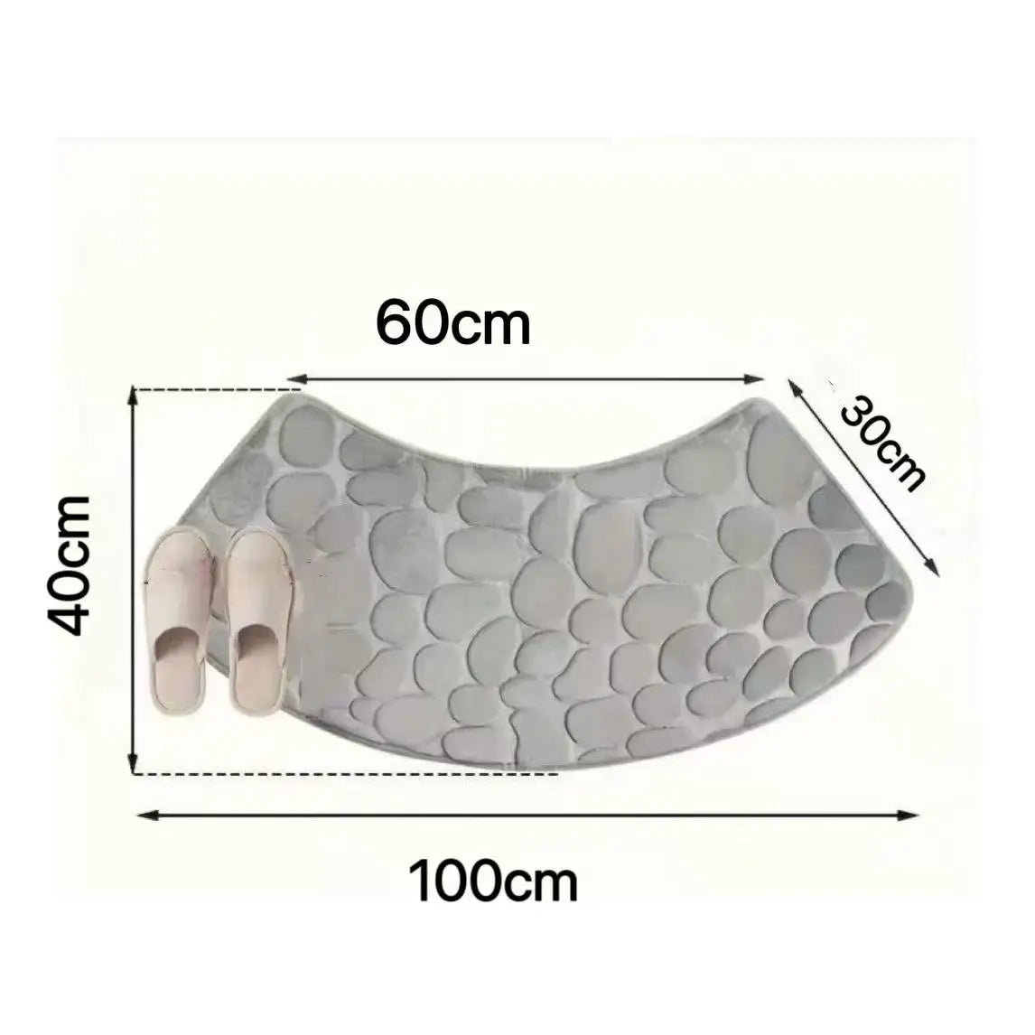 Curved bathroom mat thickened shower room absorbent door mat toilet