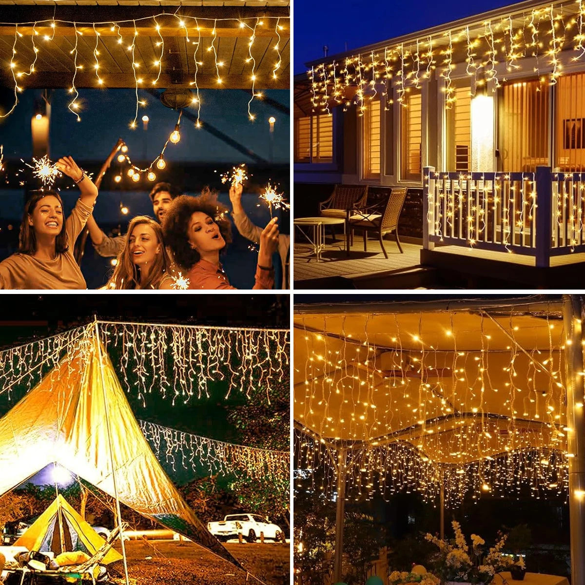 Solar Icicle Fairy Lights