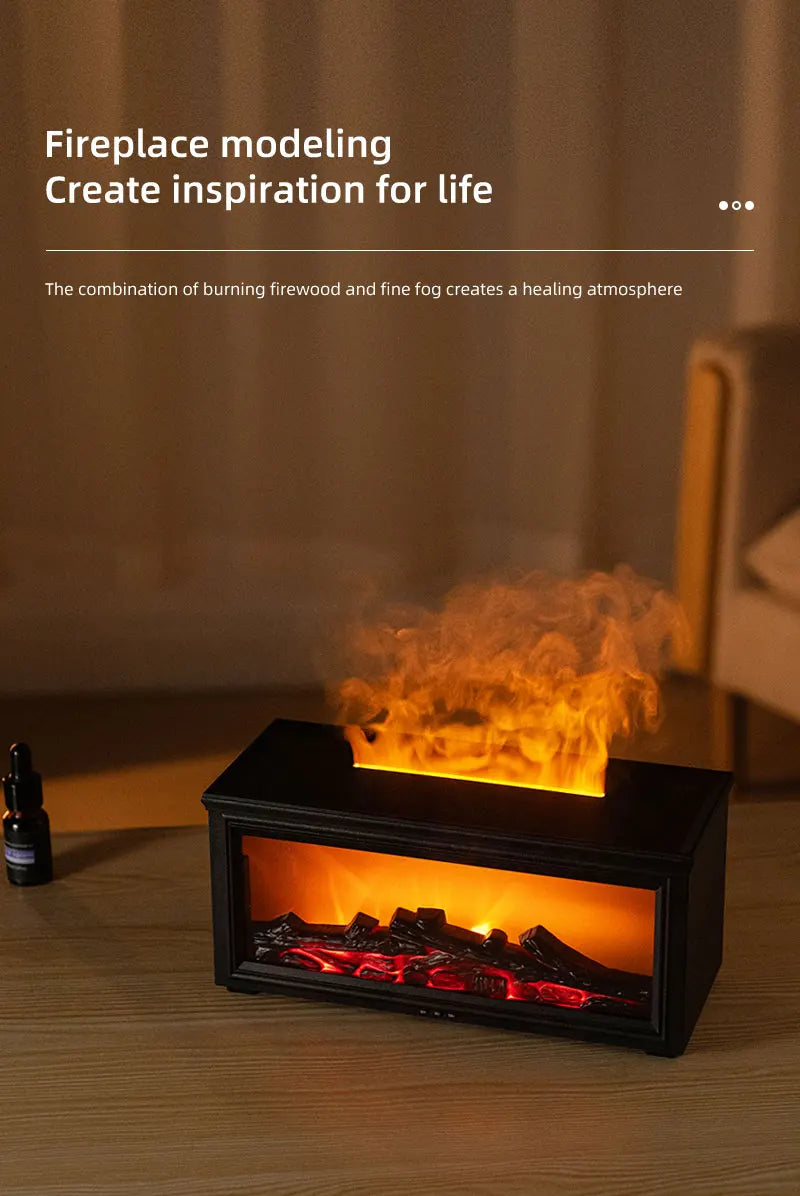 7 colors of essential oil fireplace diffuser mini flame aromatherapy