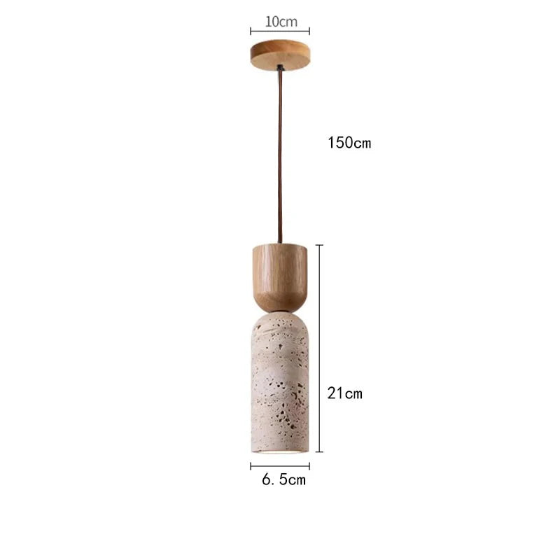 Cream Stone Tube Pendant Light