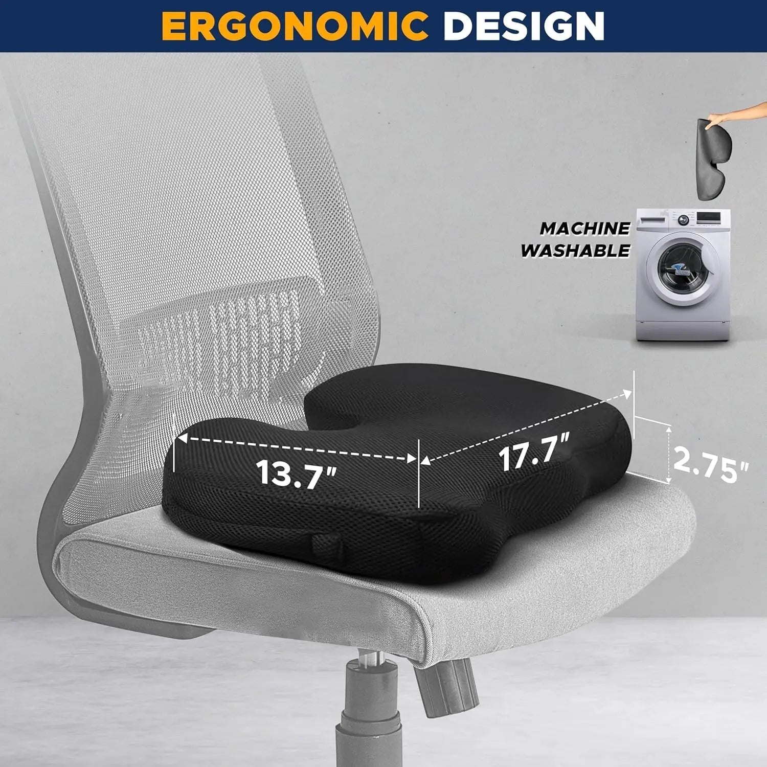Gel Orthopedic Memory Cushion Foam U Coccyx Travel Seat Massage Car
