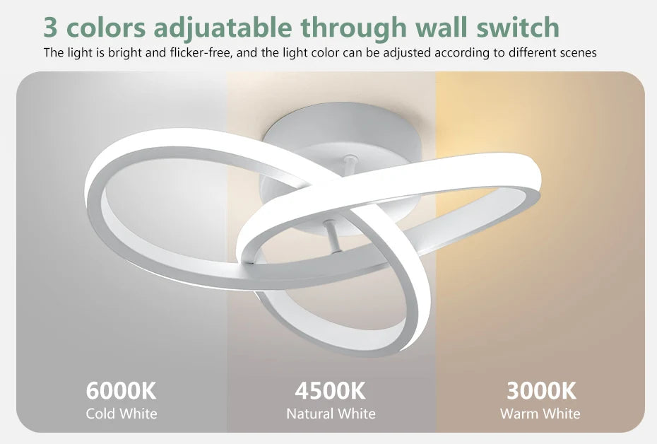 Household Three Colour LED Ceiling Light