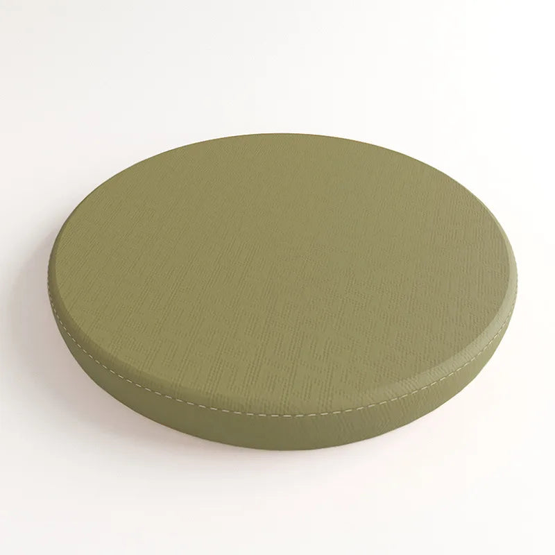 Round Leather Memory Foam Seat Pad
