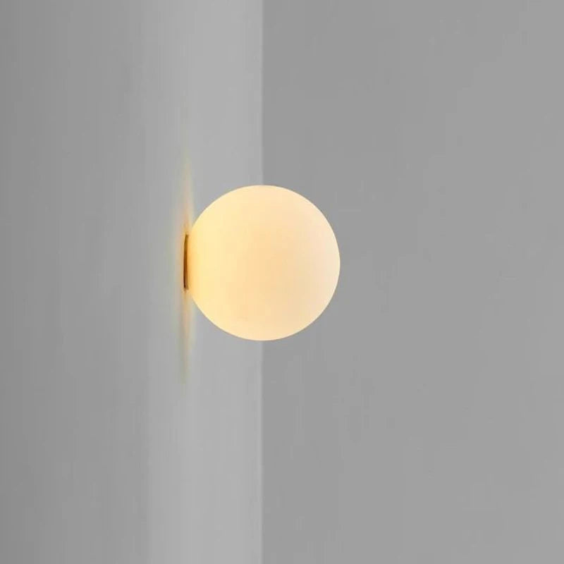 Milky Glass Ball Wall Sconce