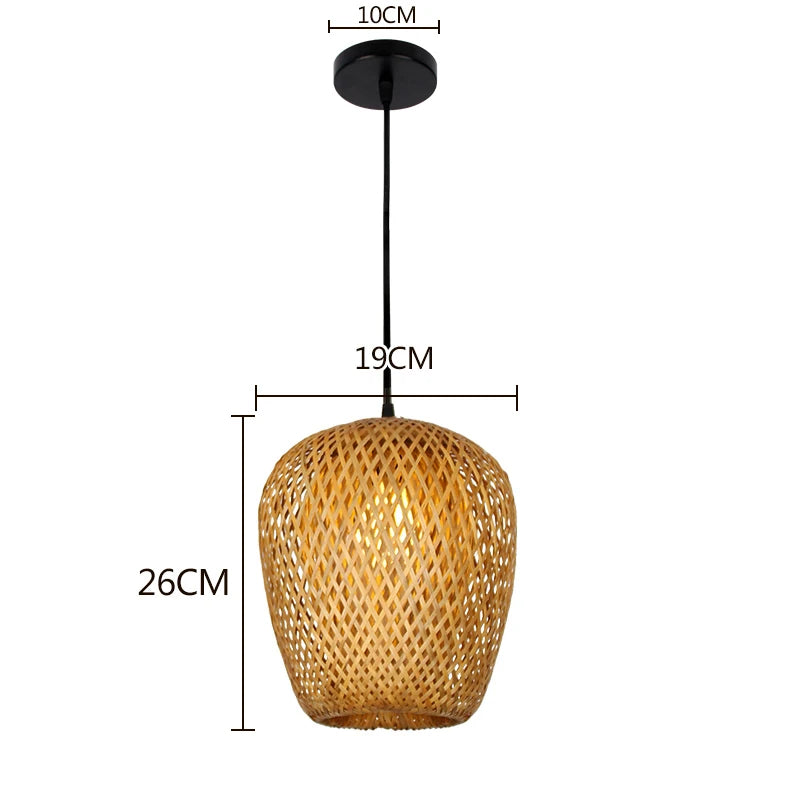 Hand Knitted Chinese Style Weaving Hanging Lamps 18/19/30cm Bamboo