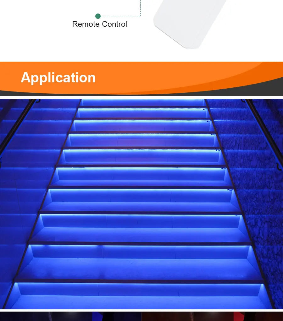 COB LED Strip PIR Motion Sensor Stair Lights Kit Step by Step Control