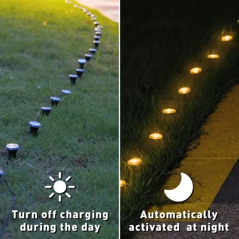 Solar LED Garden Pathway Light 15/30LEDS 8 Modes Outdoor Waterproof