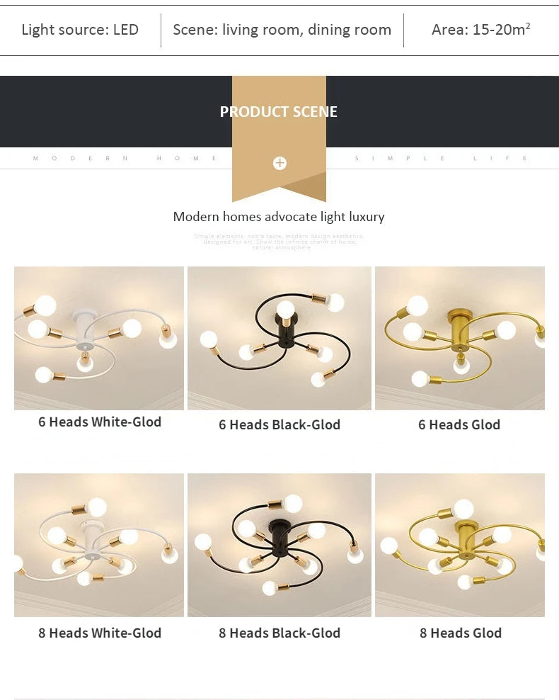 Modern Iron Ceiling Chandelier