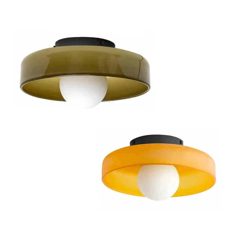 Vintage Colored Glass Ceiling Light