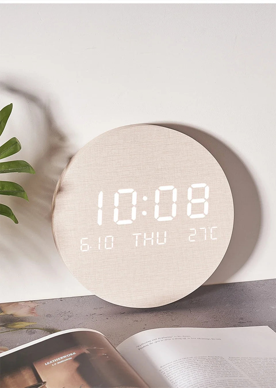 LED Digital Wall Clock Temperature Date Time Multi-function Display
